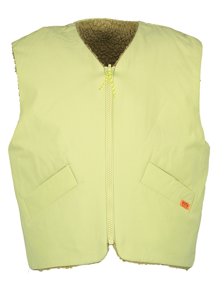 Groene omkeerbare bodywarmer met teddy AO76