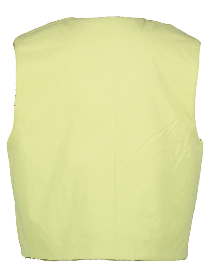 Groene omkeerbare bodywarmer met teddy AO76