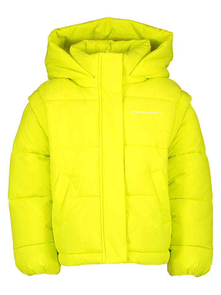 Gele puffer jacket met afneembare mouwen AO76