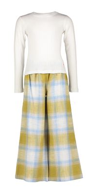 Wit met groen geruite pyjama Ao