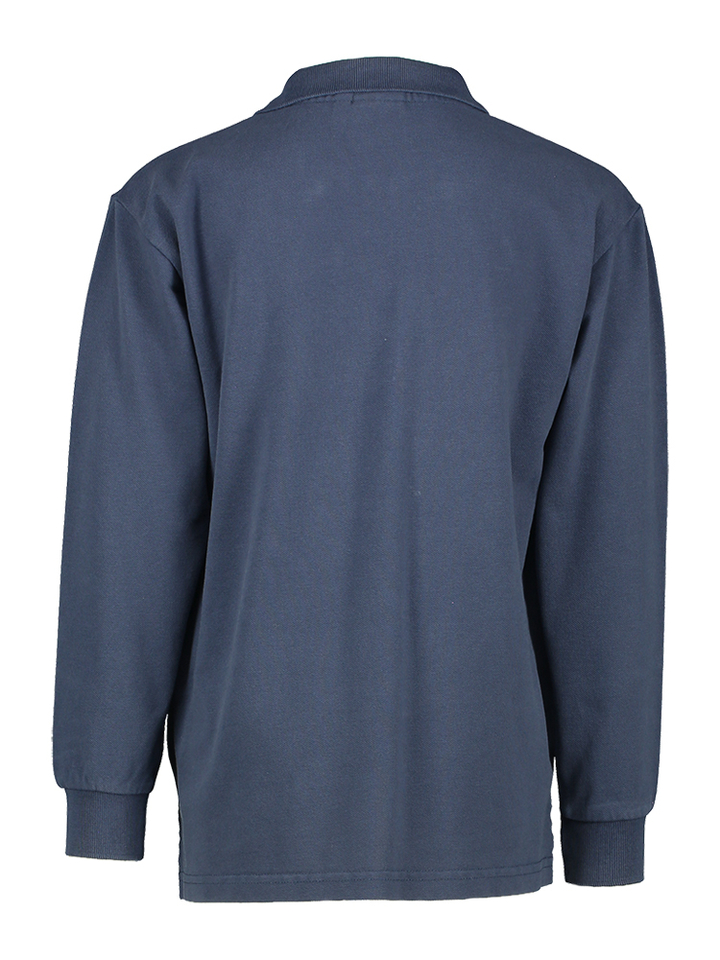 Donkerblauwe polo met lange mouwen Alfie AO76