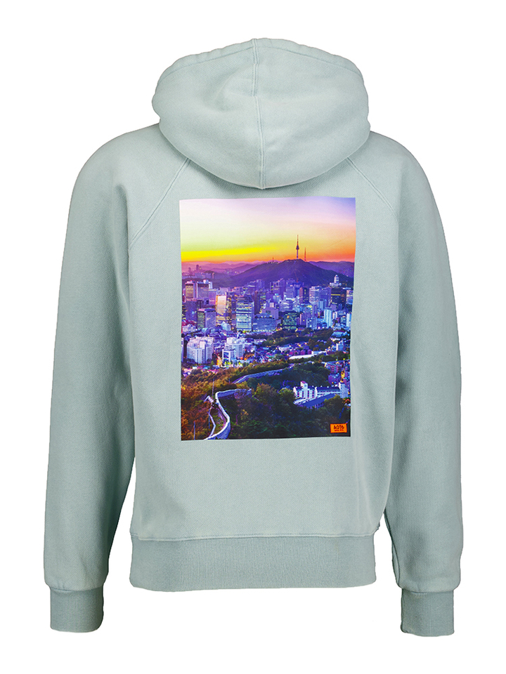 Lichtblauwe sweater met kap AO76