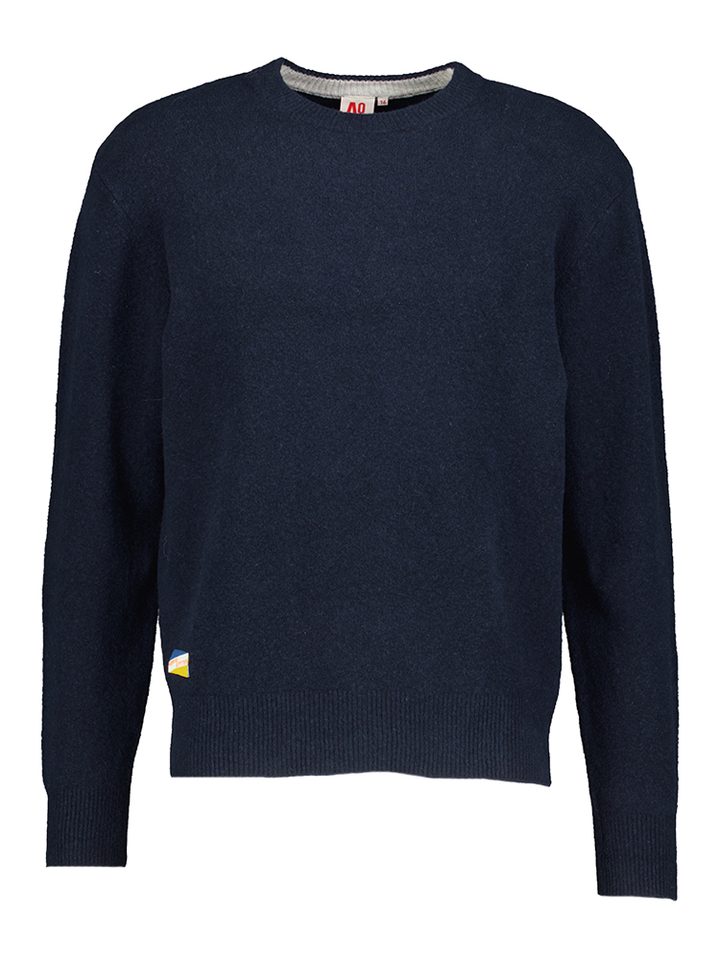 Donkerblauwe trui met ronde hals AO76