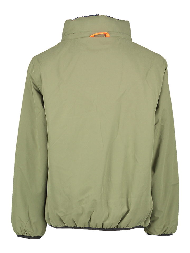 Kaki groene omkeerbare jas met teddy stof AO76