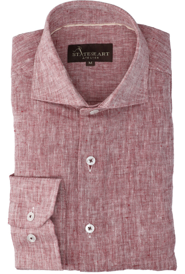 Framboos kleurig hemd ( regular fit) met lange mouwen State Of Art