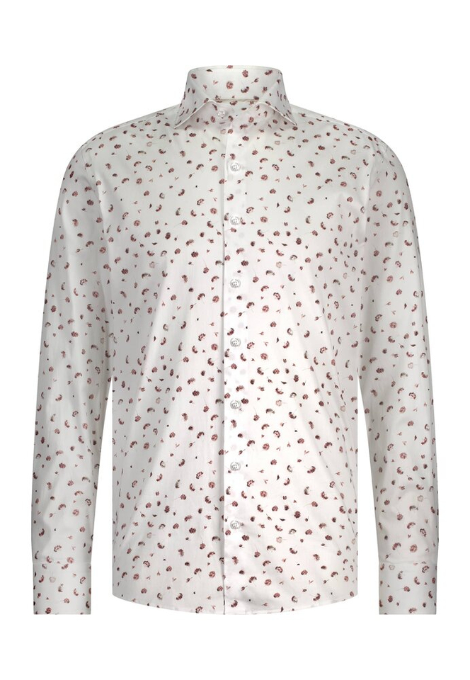 Wit hemd met bloemenprint (regular fit) en lange mouwen State Of Art 