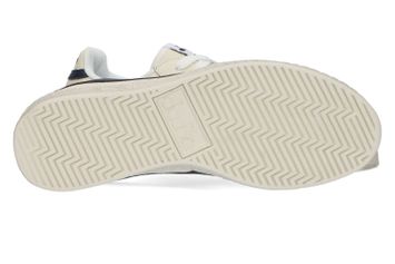 Wit met blauw gestreepte lage sneakers Diadora