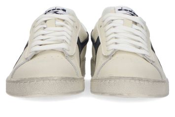Wit met blauw gestreepte lage sneakers Diadora