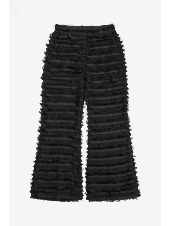 Zwarte broek met franjes Laith Munthe