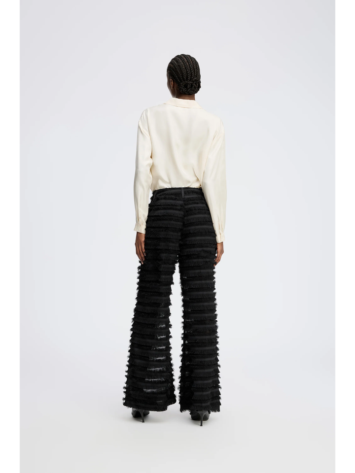 Zwarte broek met franjes Laith Munthe