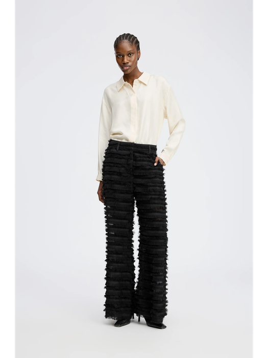 Zwarte broek met franjes Laith Munthe