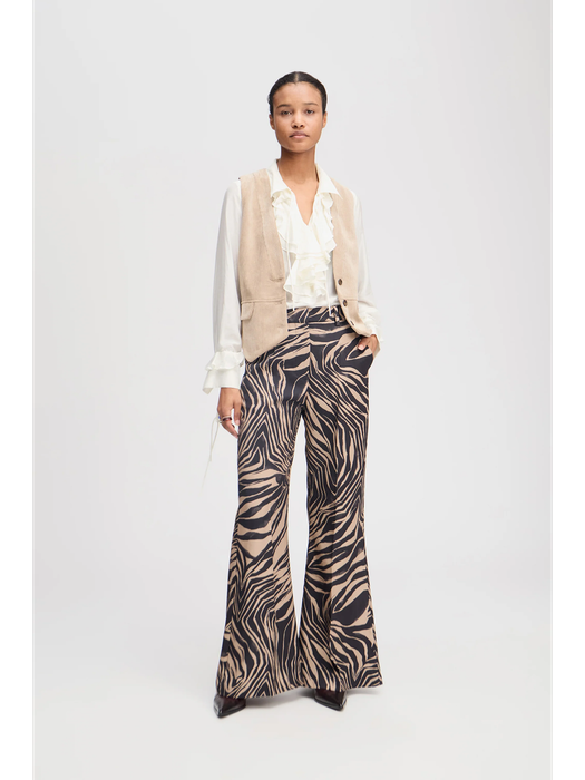 Bruinkleurige broek in zwarte print Laith Munthe