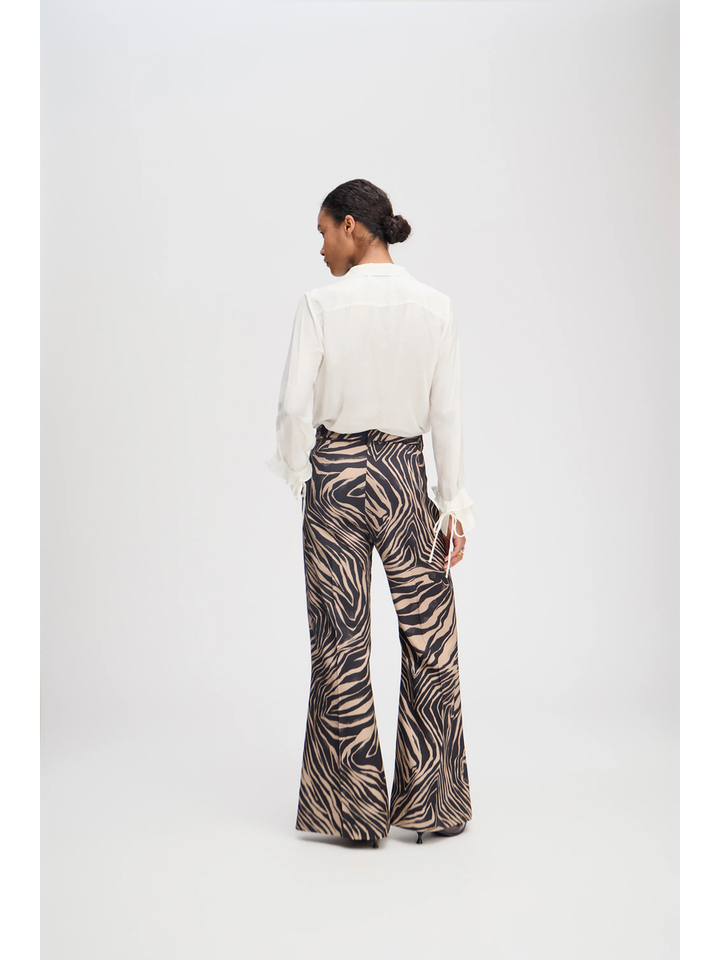 Bruinkleurige broek in zwarte print Laith Munthe