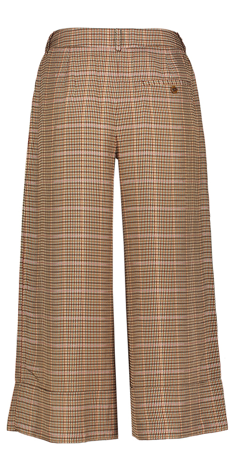 Beige wijde 7/8 broek in ruit motief Lynhaven Munthe 