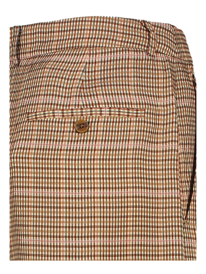 Beige wijde 7/8 broek in ruit motief Lynhaven Munthe 