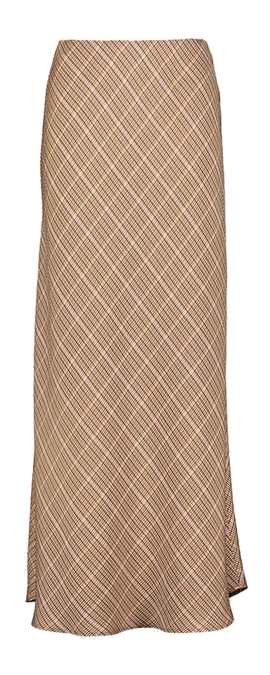 Mokka geruite lange rok Bardot Munthe 