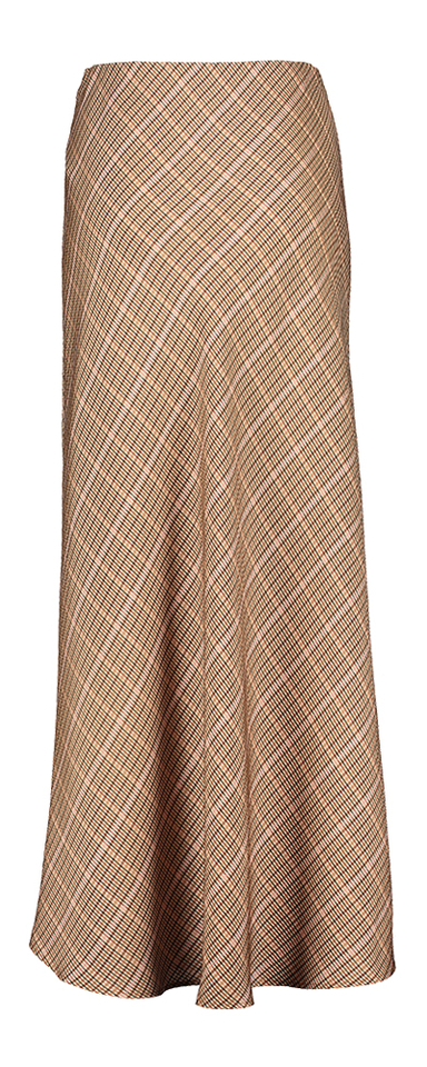 Mokka geruite lange rok Bardot Munthe 