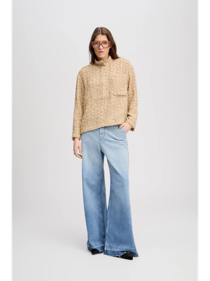 Beige blouse met goudkleurige accenten Lucapa Munthe