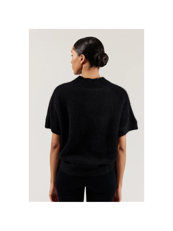 Zwarte wollen pull met korte mouwen Doanna Six Ames 