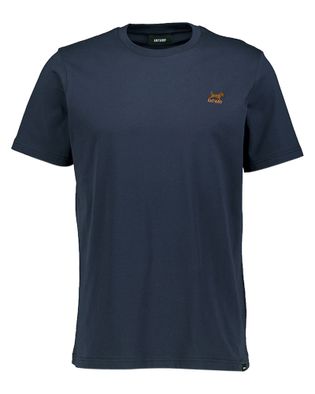 Antwrp Donkerblauwe katoenen t-shirt met ronde hals en korte mouwen