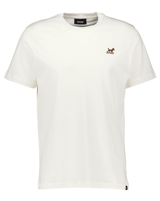 Ecru katoenen t-shirt met ronde hals en korte mouwen Antwrp