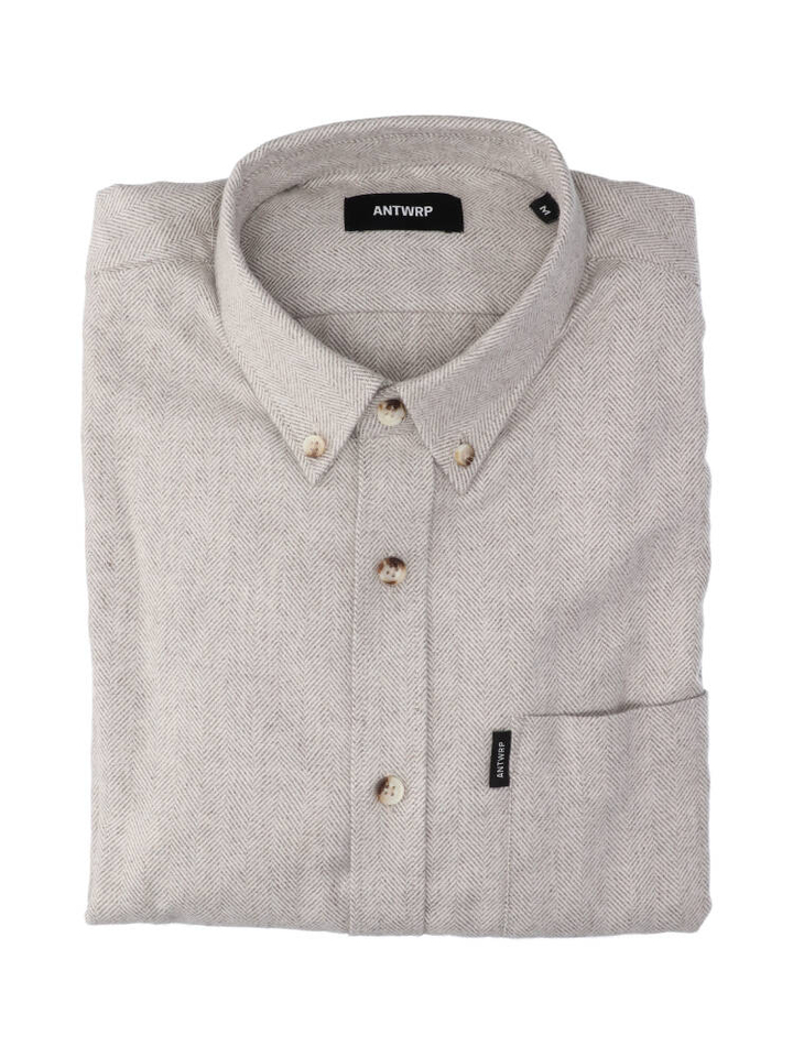 Grijs katoenen (regular fit) met visgraat en lange mouwen Antwrp