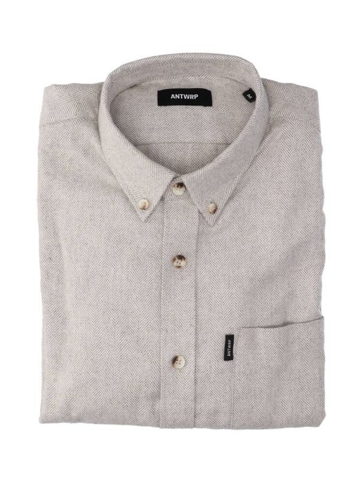 Grijs katoenen (regular fit) met visgraat en lange mouwen Antwrp