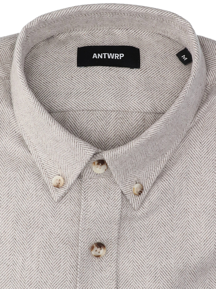 Grijs katoenen (regular fit) met visgraat en lange mouwen Antwrp