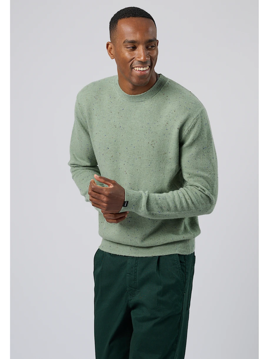 Groene gespikkelde trui met wol Antwrp