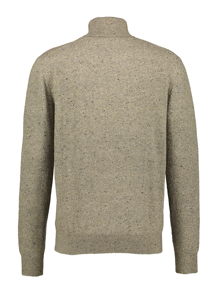 Greige pull met motief en rolkraag Antwrp 