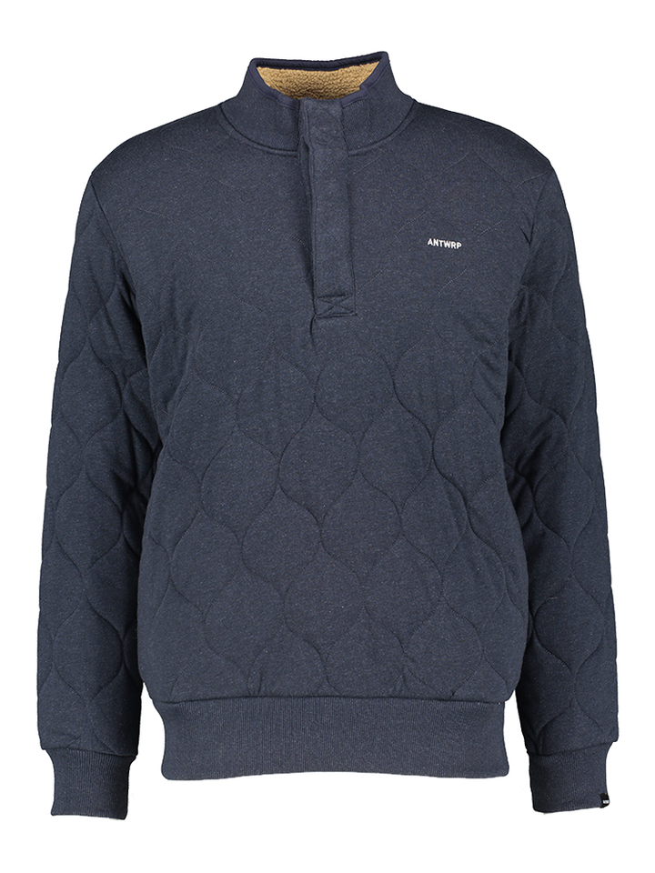 Donkerblauwe trui met drukknopen Antwrp