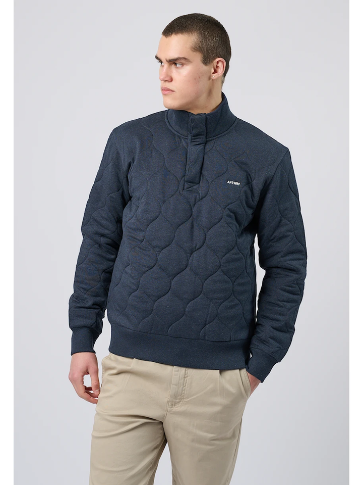 Donkerblauwe trui met drukknopen Antwrp