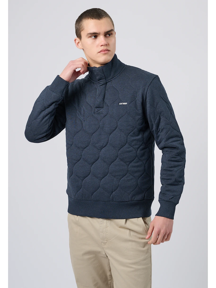 Donkerblauwe trui met drukknopen Antwrp