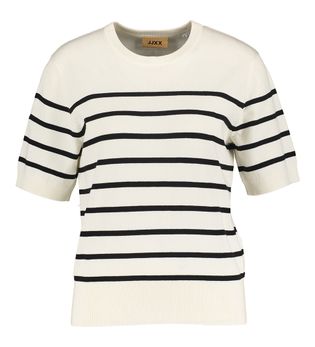 JJXX Vanille/black gestreepte trui met korte mouwen