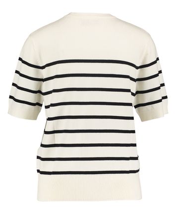 Vanille/black gestreepte trui met korte mouwen JJXX