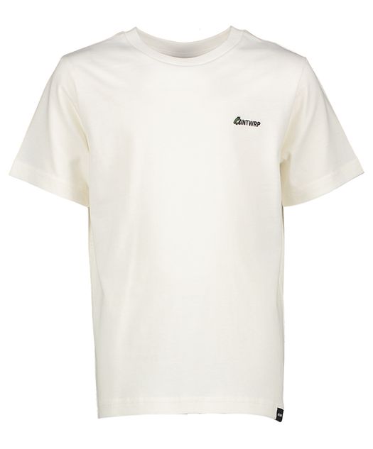 Ecru katoenen t-shirt met ronde hals en korte mouwen Antwrp