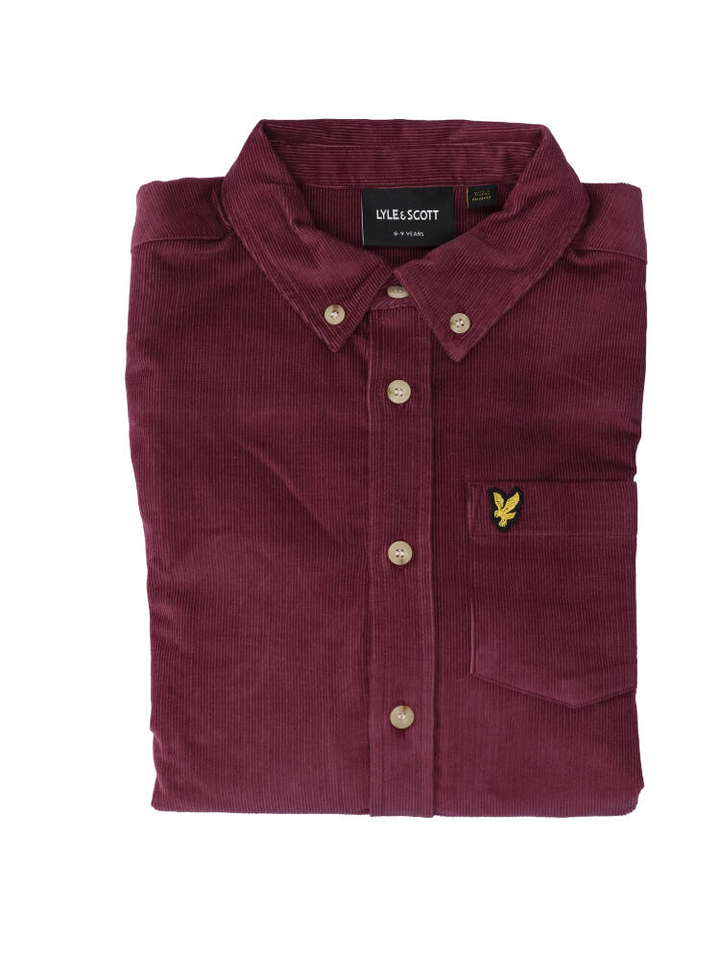Bordeaux katoenen ribfluwelen hemd Lyle & Scott