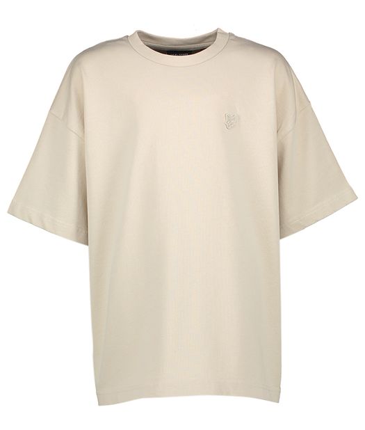 Beige t-shirt met ronde hals en korte mouwen Lyle&Scott
