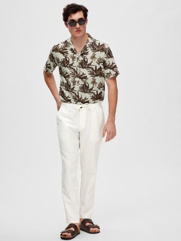 Witte linnen broek Selected 