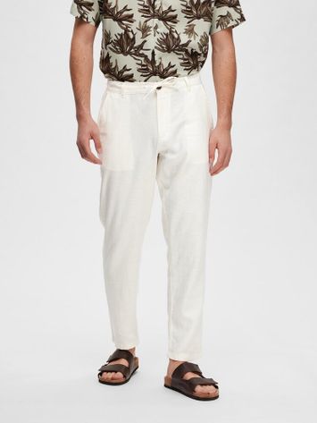 Witte linnen broek Selected 