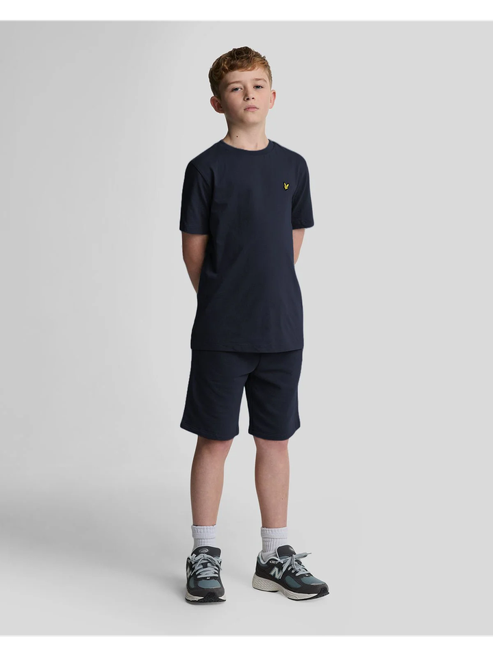 Donkerblauwe katoenen t-shirt met korte mouwen Lyle & Scott