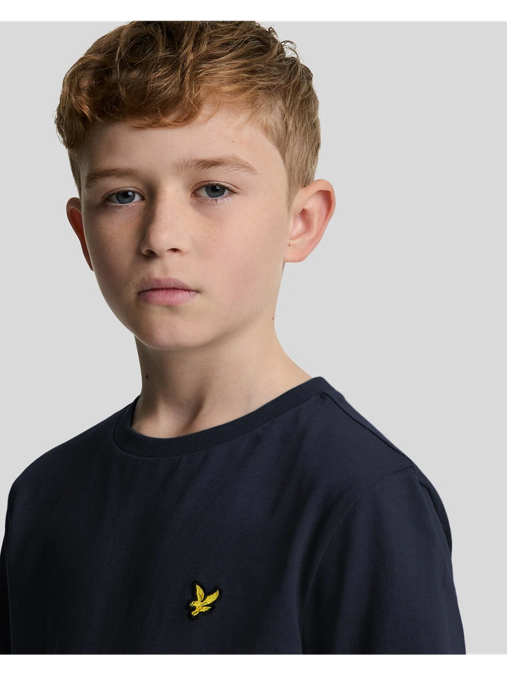 Donkerblauwe katoenen t-shirt met korte mouwen Lyle & Scott