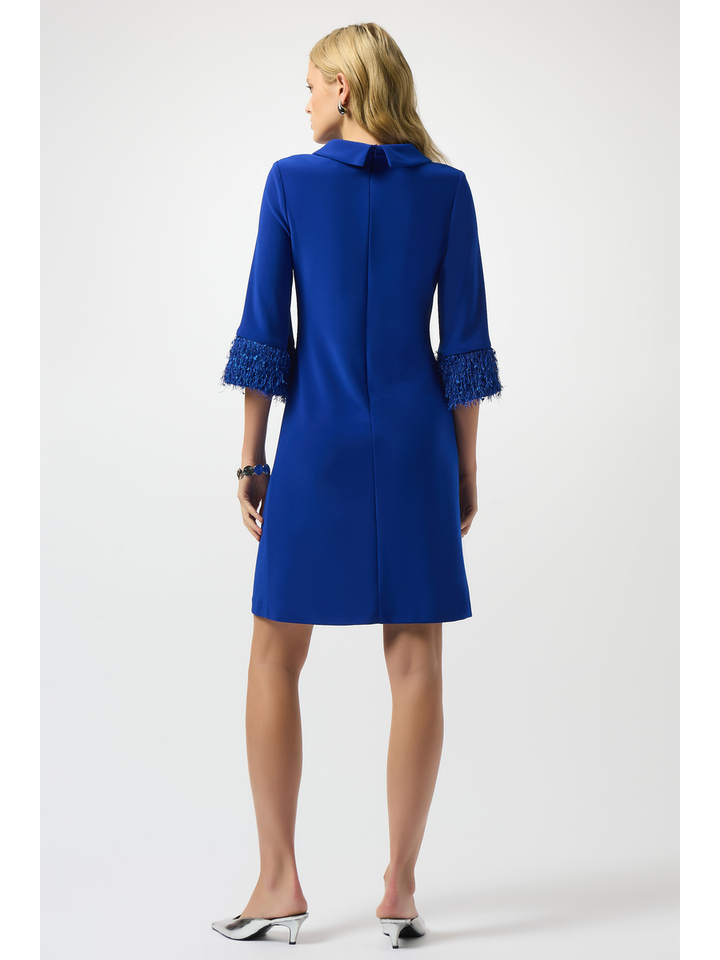 Cobalt jurk met details aan de mouwen Joseph Ribkoff