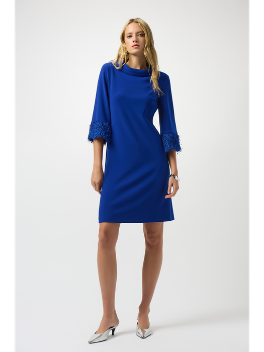 Cobalt jurk met details aan de mouwen Joseph Ribkoff
