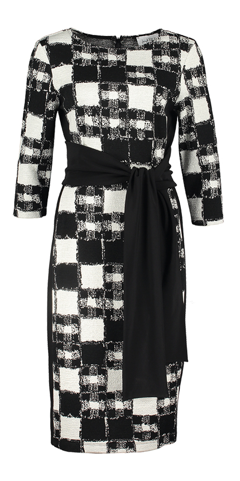 Zwart wit geruite jurk Joseph Ribkoff 