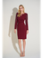 Bordeaux kleed met v-hals en strass aan de mouwen Joseph Ribkoff