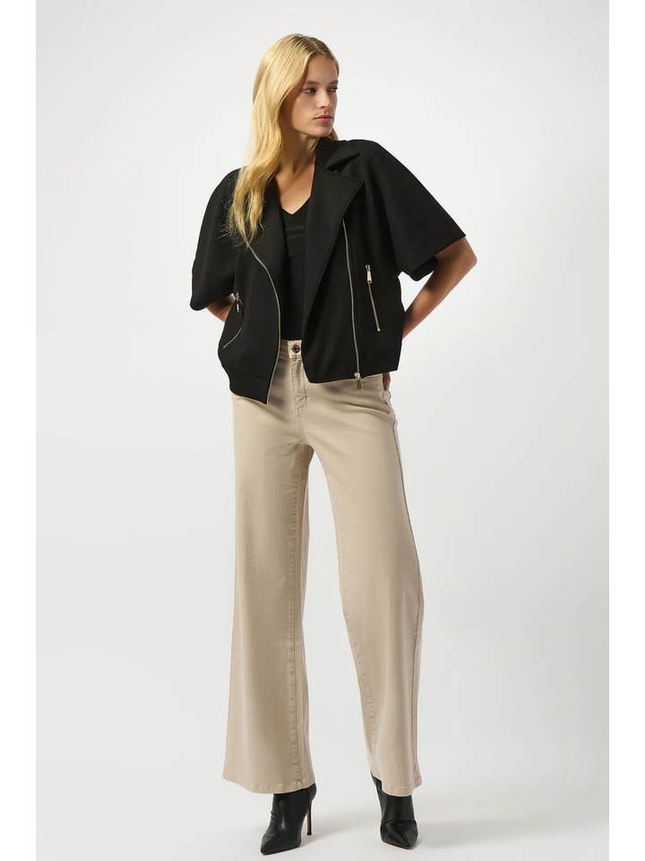 Zwart vestje met korte mouwen en goudkleurige ritsen Joseph Ribkoff