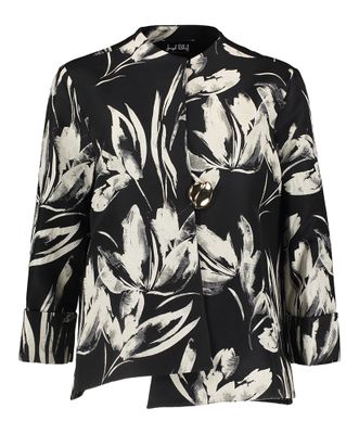 Zwarte blazer met grijze bloemenprint Joseph Ribkoff