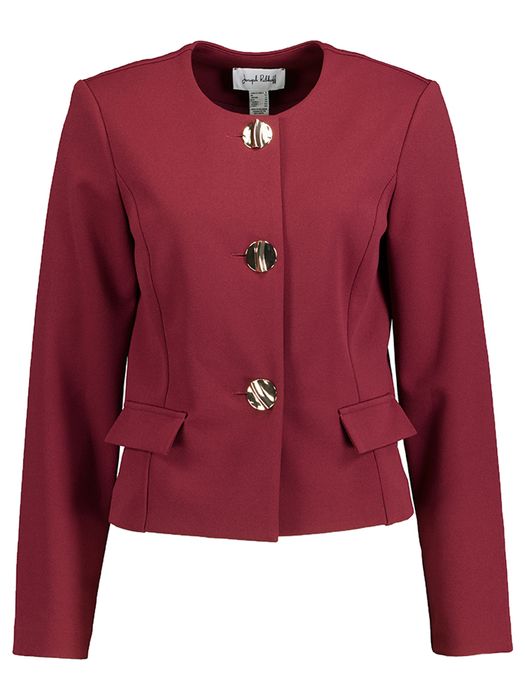 Bordeaux gekleed jasje met gouden knoopdetail Joseph Ribkoff