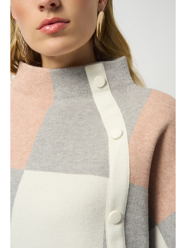Roze trui met color blocking effect Joseph Ribkoff